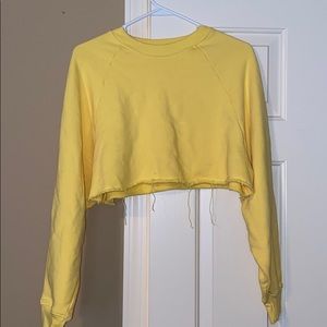 Alo yellow cropped sweater